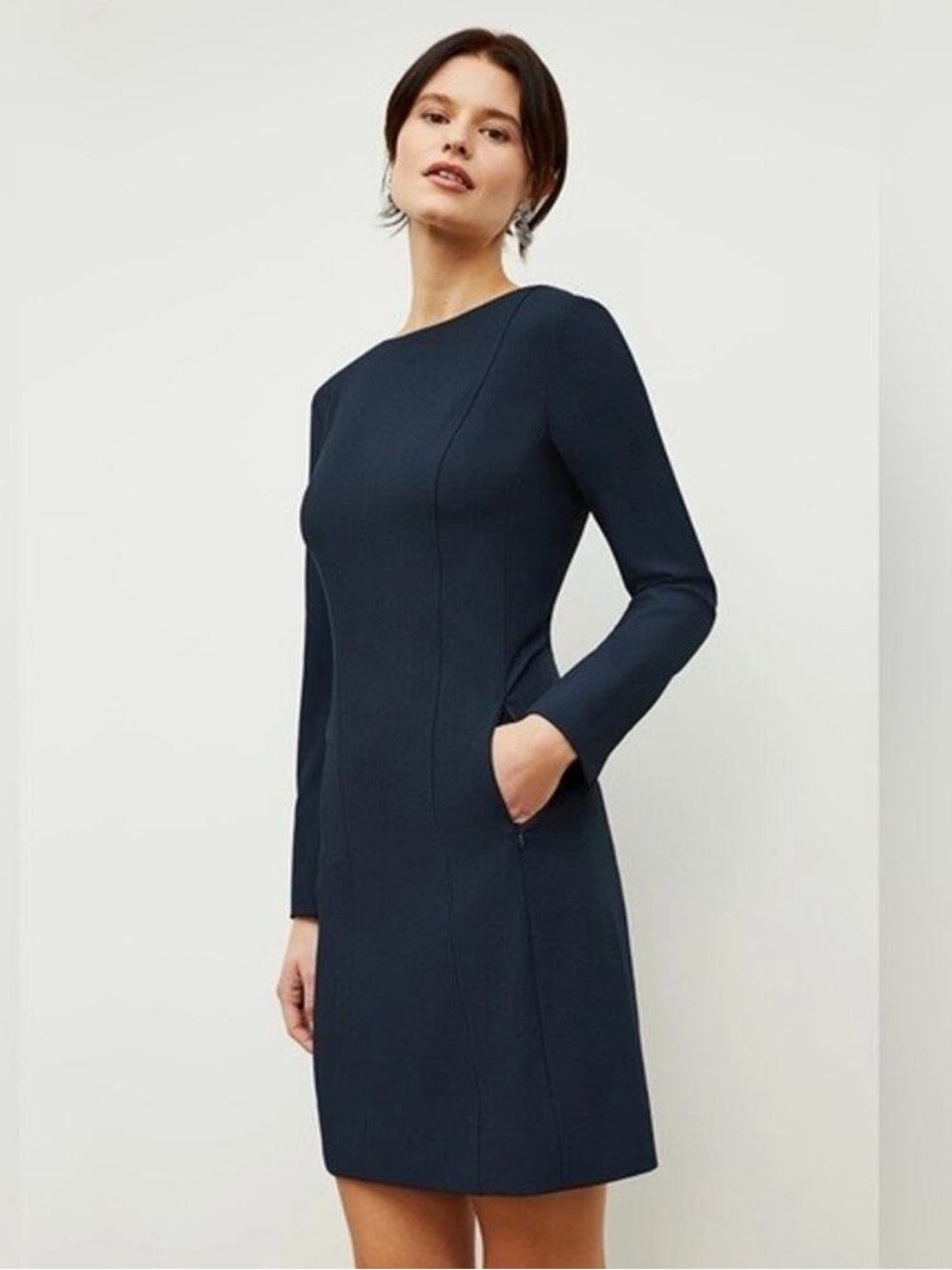 MM Lafleur Novara Long Sleeve Career Dress Navy Size 4